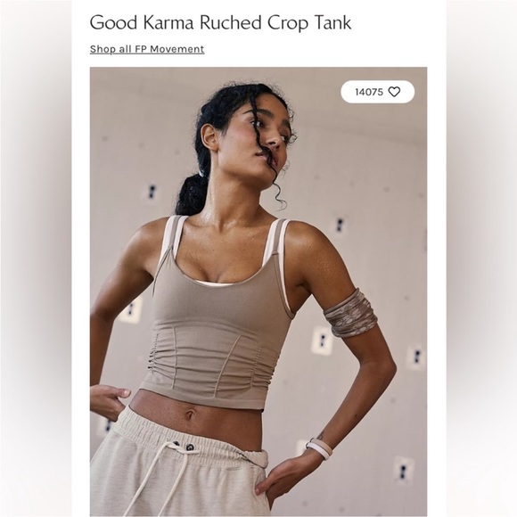 NWOT FP Movement Good Karma Ruched Crop Tank - Picture 4 of 8